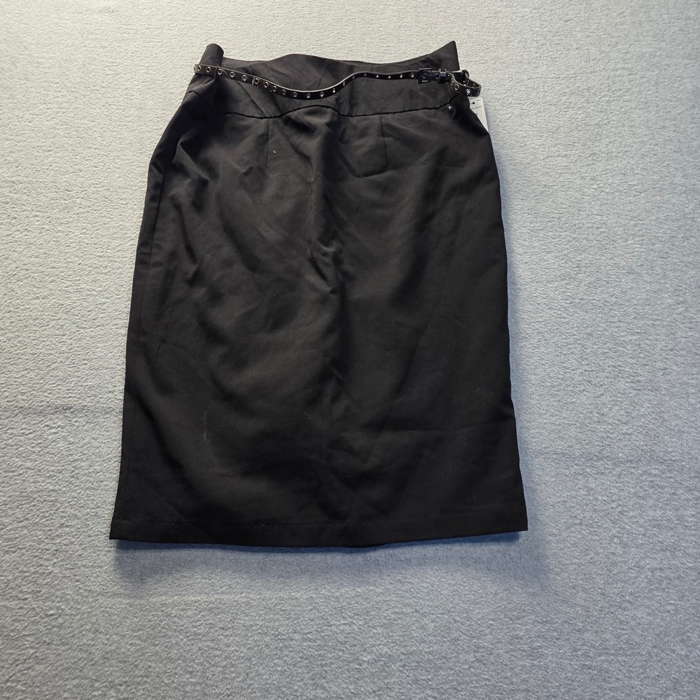 Pencil Career Office Skirt Womens Size 8 Black Studded Classic Worthington